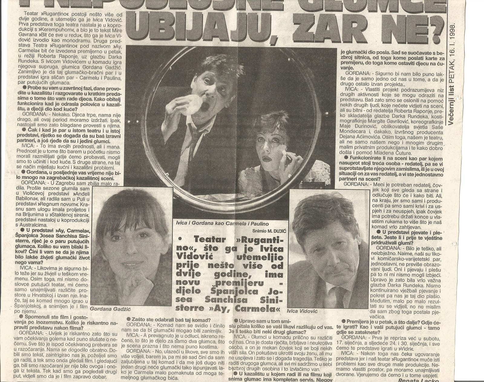 Intervju, Večernji list 1998.