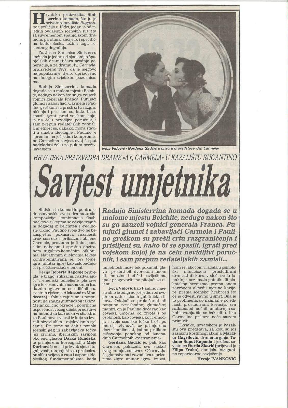 Kritika, Slobodna Dalmacija